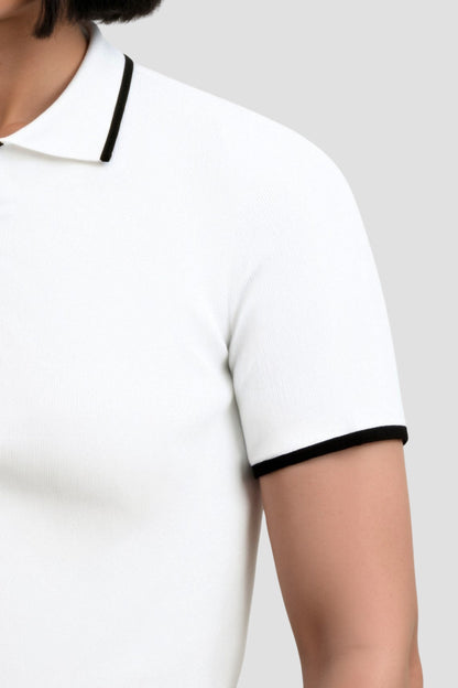 NOBA Contrast Elegant Trim Button Up Polo
